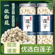 莲子干货500g特级去芯磨皮白莲子湘潭湘莲带心红莲子2023无硫连子