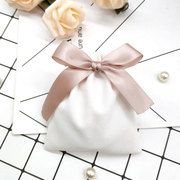 白色化妆品袋首饰袋珠宝包装小袋子绒布饰品手镯手链定制logo图案