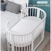 欧式婴儿床白色小圆床宝宝床实木床摇篮床新生儿多功能可拼接