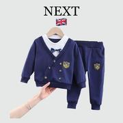 英国next春秋季男童学院，风休闲套装男宝宝，两件套英伦绅士周岁礼服