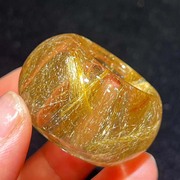 魅晶天然巴西原矿水晶晶体通透金发晶发丝浓密顺发晶扳指戒指