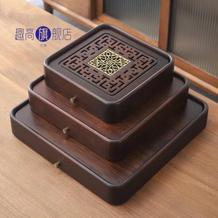 竹四方形茶盘家用排水两用简易托盘实木茶具干泡小型储水式小茶台