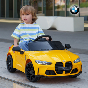 宝马儿童电动车四轮汽车，遥控玩具车可坐人小孩婴儿带摇摆宝宝童车