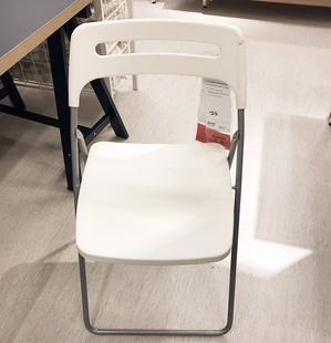 宜家椅ikea尼斯折叠椅工作椅餐桌椅电脑桌，椅子红色白户外(白户外)国内