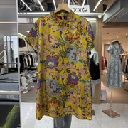 2025年夏装新款新中式女装旗袍连衣裙短款真丝香云纱印花修身显瘦