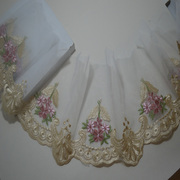 18cm欧式天使粉色刺绣，沙发垫蕾丝花边辅料，窗帘装饰手工