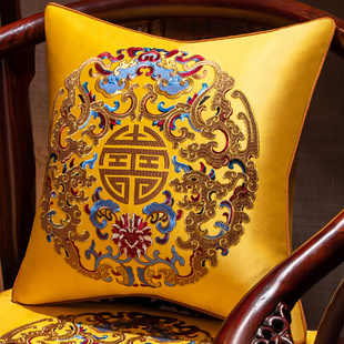 新中式现代抱枕套含芯刺绣花沙发靠背垫腰枕，靠枕床头大号古典靠包