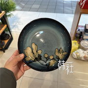 窑变釉手绘创意饭碗家用单个汤碗面碗陶瓷碗碟餐具中韩式盘子鱼盘