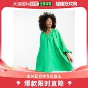 香港直邮潮奢 whistles 女士Whistles 褶皱领迷你绿色罩衫连衣裙(