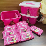 泰国越南草莓熊湿巾(熊，湿巾)收纳箱，婴儿手口湿巾便携清洁湿巾