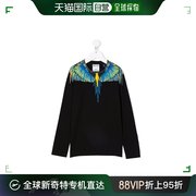 香港直邮Marcelo Burlon 黑色羽毛印花T恤 CBAB004F21JER005