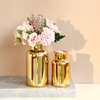 北欧金色轻奢陶瓷电镀花瓶摆件，创意家居客厅，餐桌装饰品花插工艺品