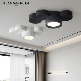 筒灯明装现代简约时尚黑白极简装饰led灯北欧创意设计走廊灯