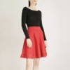巴黎设计师Msample295$红色曲珠镂空弹力针织半身裙短裙