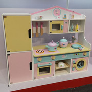 日式组合厨房b厨具儿童，仿真过家家木制仿真餐厨煤气灶台玩具