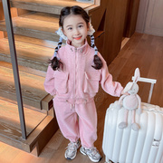 女童春装休闲套装2024儿童时尚洋气女宝宝春季韩版运动两件套