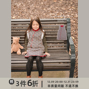 史豌豆(史豌豆)童装，女童碎花水貂毛，夹棉旗袍裙2023秋冬洋派儿童洋装