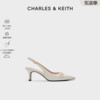 CHARLES&KEITH24春夏CK1-61720178气质马衔扣尖头细高跟凉鞋