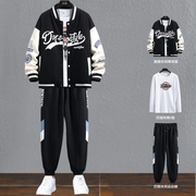 青少年棒球服外套装男搭配一套帅气高初中学生春秋季运动衣服夹克