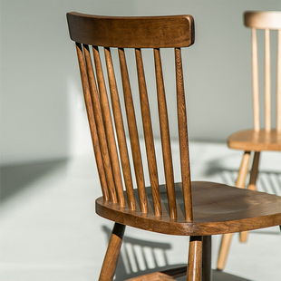 北欧实木温莎椅咖啡，餐厅桌椅组合现代简约靠背椅美式餐椅家用椅子