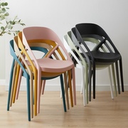 简约餐椅北欧靠背椅塑料，椅子餐凳子休闲椅，可叠放户外椅子收纳久坐