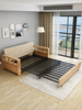 现代简约实木多功能沙发床小户型卧室客厅阳台可折叠两用推拉沙发
