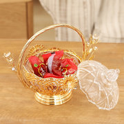 美式创意水晶玻璃糖果罐欧式客厅茶几家用装饰器皿大号储物罐摆件