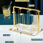 轻奢杯架家用置物架客厅茶杯玻璃杯子水杯托盘沥水挂架子收纳倒。