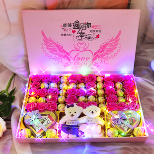 新年情人节德芙巧克力礼盒装创意糖果零食小礼物送女朋友老婆生日