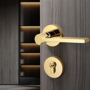 高档卧室分体门锁法式轻奢欧式房间木门锁磁吸静音门把手室内家用