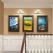 楼梯装饰画客厅玄关挂画美式复古壁画卧室单幅风景名画欧式墙画