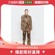 香港直邮潮奢 Raey 女士夸张豹纹棉质天鹅绒礼服式西装外套