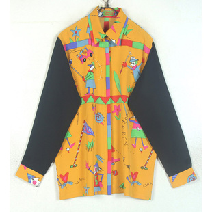 春夏装孤品复古古着vintage长袖衬衫