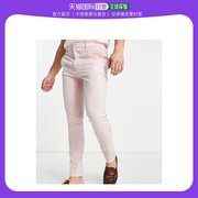 香港直邮潮奢 ASOS 男士smart 设计紧身浅粉色裤子