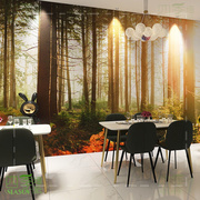 森林壁画3d餐厅饭店主，卧床头定制房间客厅电视沙发背景墙茶室壁纸