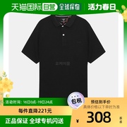 韩国直邮Superdry上装T恤男女款黑色V领系扣短袖时尚通勤透气复古