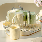 奶油风水杯套装，家用陶瓷杯子2023客厅，高级感茶具茶杯水具杯具