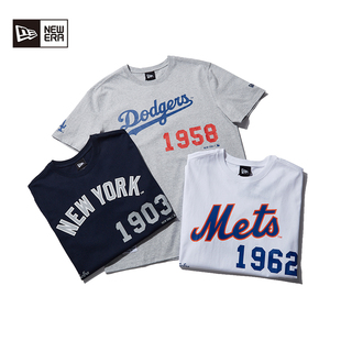 New Era纽亦华夏季夏日街头MLB球衣风格NY印花短袖T恤男