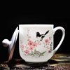 醴陵陶瓷办公室茶杯带盖玉泥水杯泡茶会议杯子陶瓷订制logo