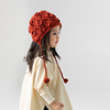 儿童帽子秋冬款2024女童，宝宝毛线帽红色女孩，针织帽护耳帽冬季