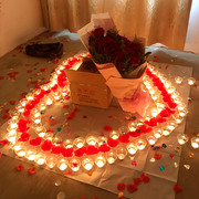 蜡烛浪漫心形爱心玫瑰创意路引，套餐生日表白求婚道具布置装饰用品