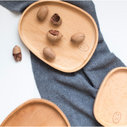 kens创意日式木质托盘，家用零食水果盘，实木干果点心盘茶盘