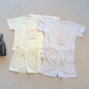 宝宝夏装套装男女宝宝纯棉，2件套居家服婴儿短袖，t恤分体衣服1岁夏