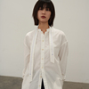 ziilam枝蓝白色立领衬衫，立领早春衬衣女，新中式国风上衣设计感