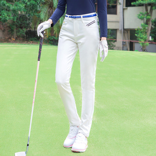 韩版秋冬高尔夫服装女士，长裤加厚保暖中腰修身运动休闲球裤子