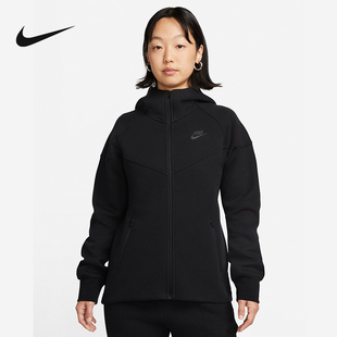 NIKE耐克女子秋logo印花运动训练休闲连帽夹克外套FB8339-010