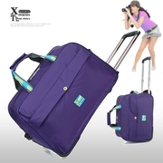 韩版大容量防水拉杆包可折叠旅行包潮流糖果色登机箱手提拉杆包