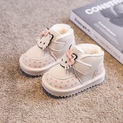 女宝宝雪地靴小童婴儿，棉鞋加绒加厚1-3岁女童靴子冬季软底学步鞋2