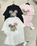 单品danpin欧货t恤十三行夏季米奇印花大版中长款短袖体恤女