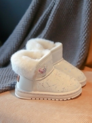 儿童雪地靴冬季加绒加厚女童，靴子中大童，防滑防水女孩宝宝东北棉鞋
